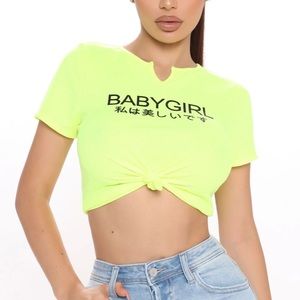 Saturday Nights Short Sleeve Top - Neon Yellow